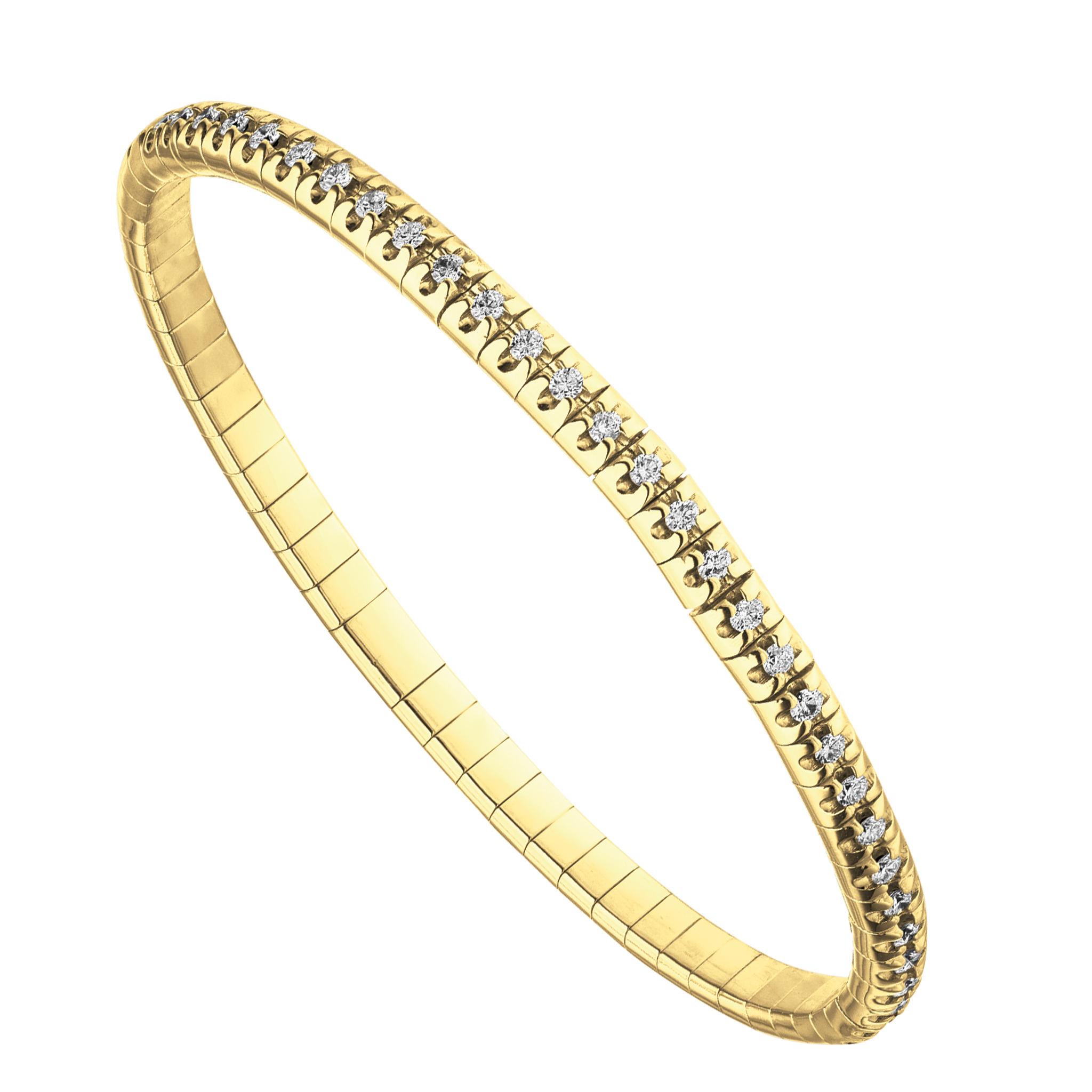 FLEX Tennis Bracelet - Yellow Gold & Round Diamonds