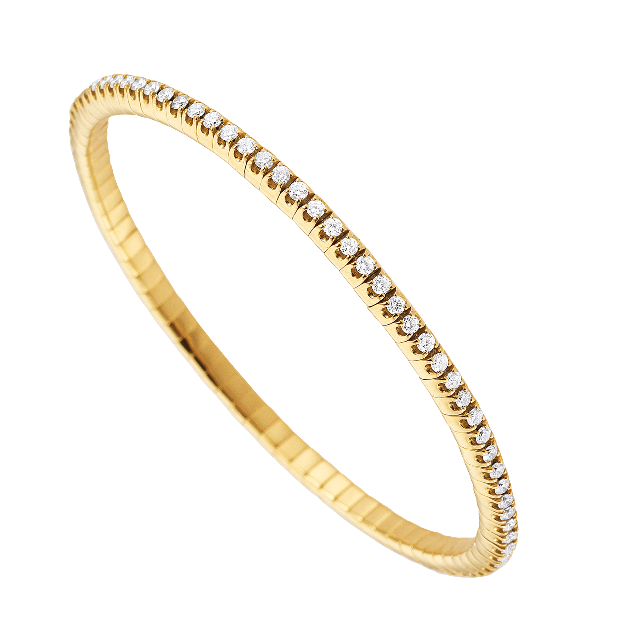 FLEX Tennis Bracelet - Yellow Gold & Round Diamonds