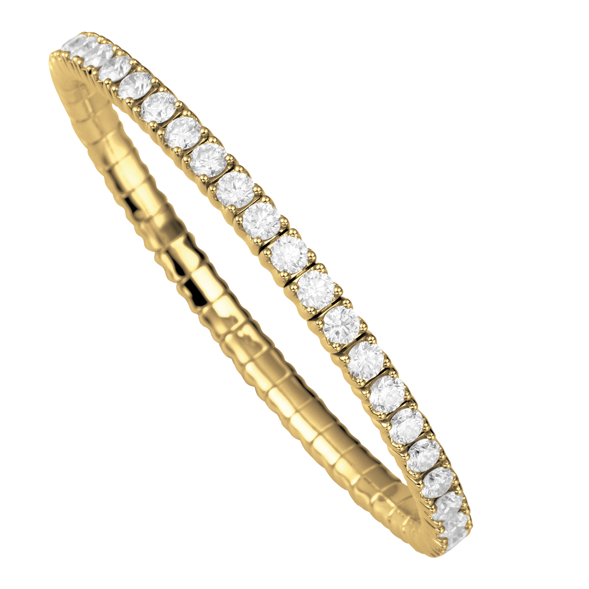 FLEX Tennis Bracelet - Yellow Gold & Round Diamonds