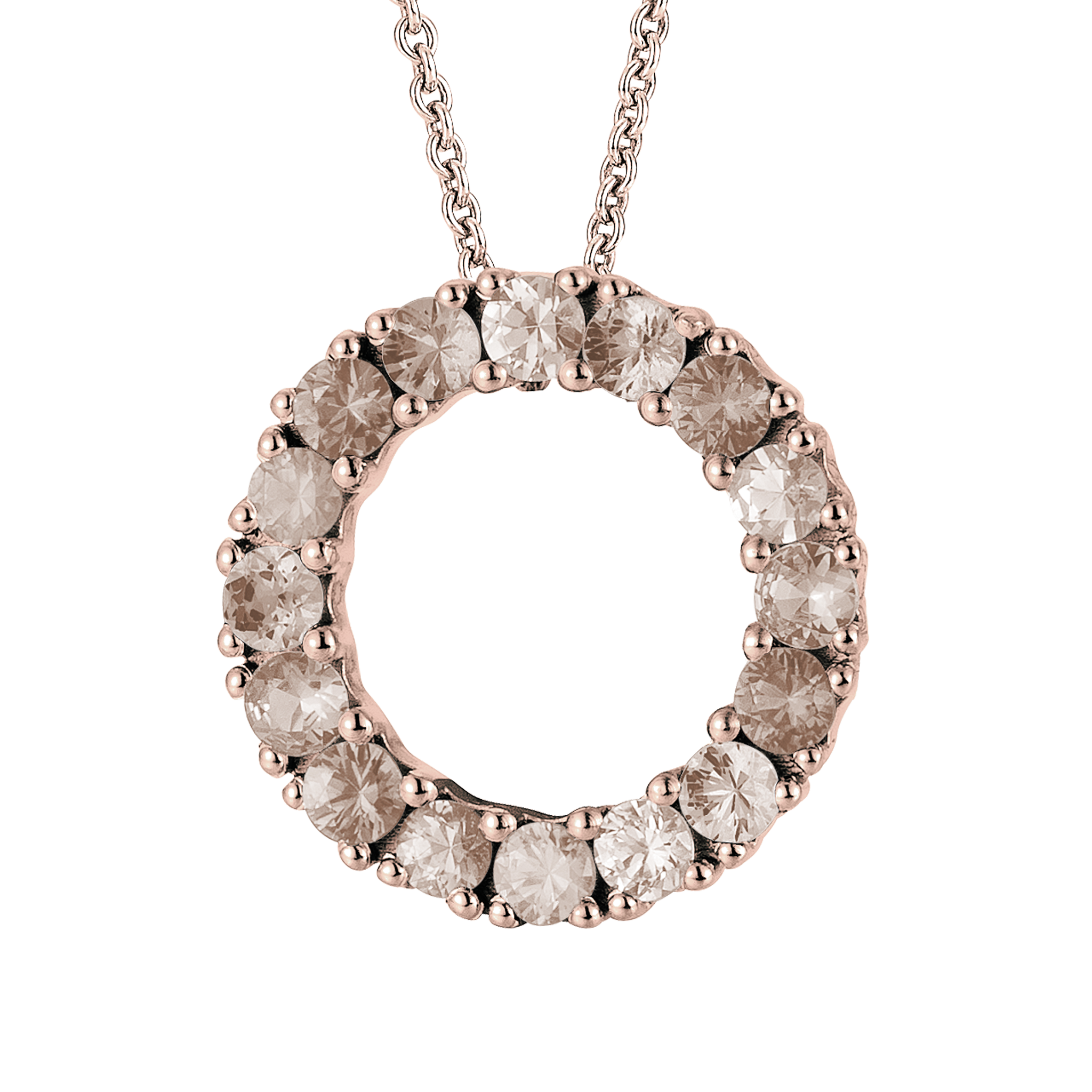 FLEX Hoop Pendant Necklace | Rose Gold & Champagne Diamonds