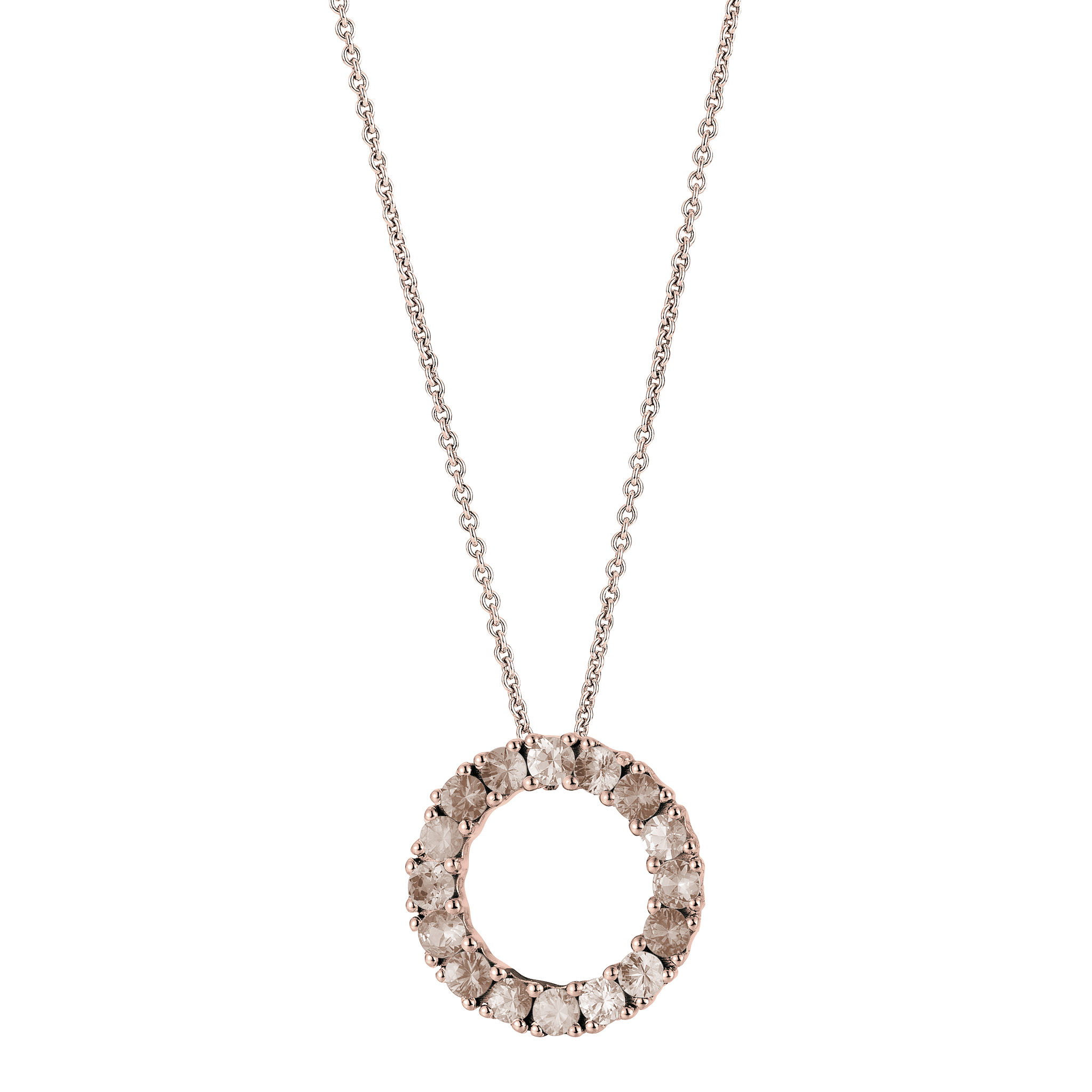 FLEX Hoop Pendant Necklace | Rose Gold & Champagne Diamonds