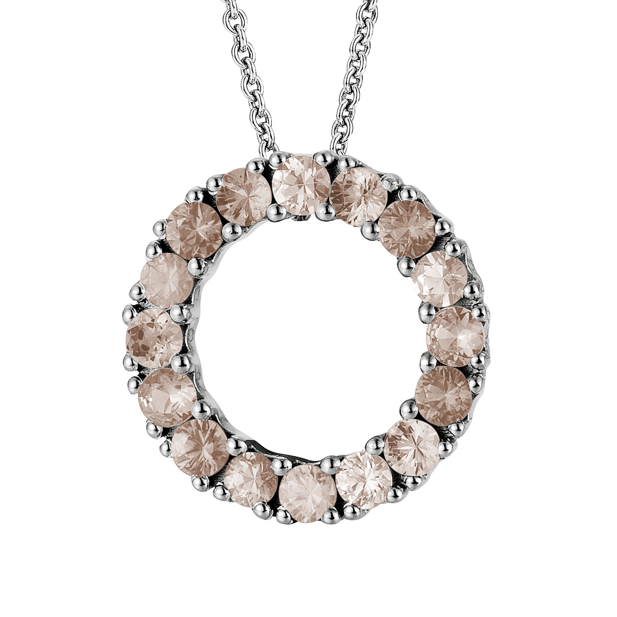 FLEX Hoop Pendant Necklace | White Gold & Champagne Diamonds