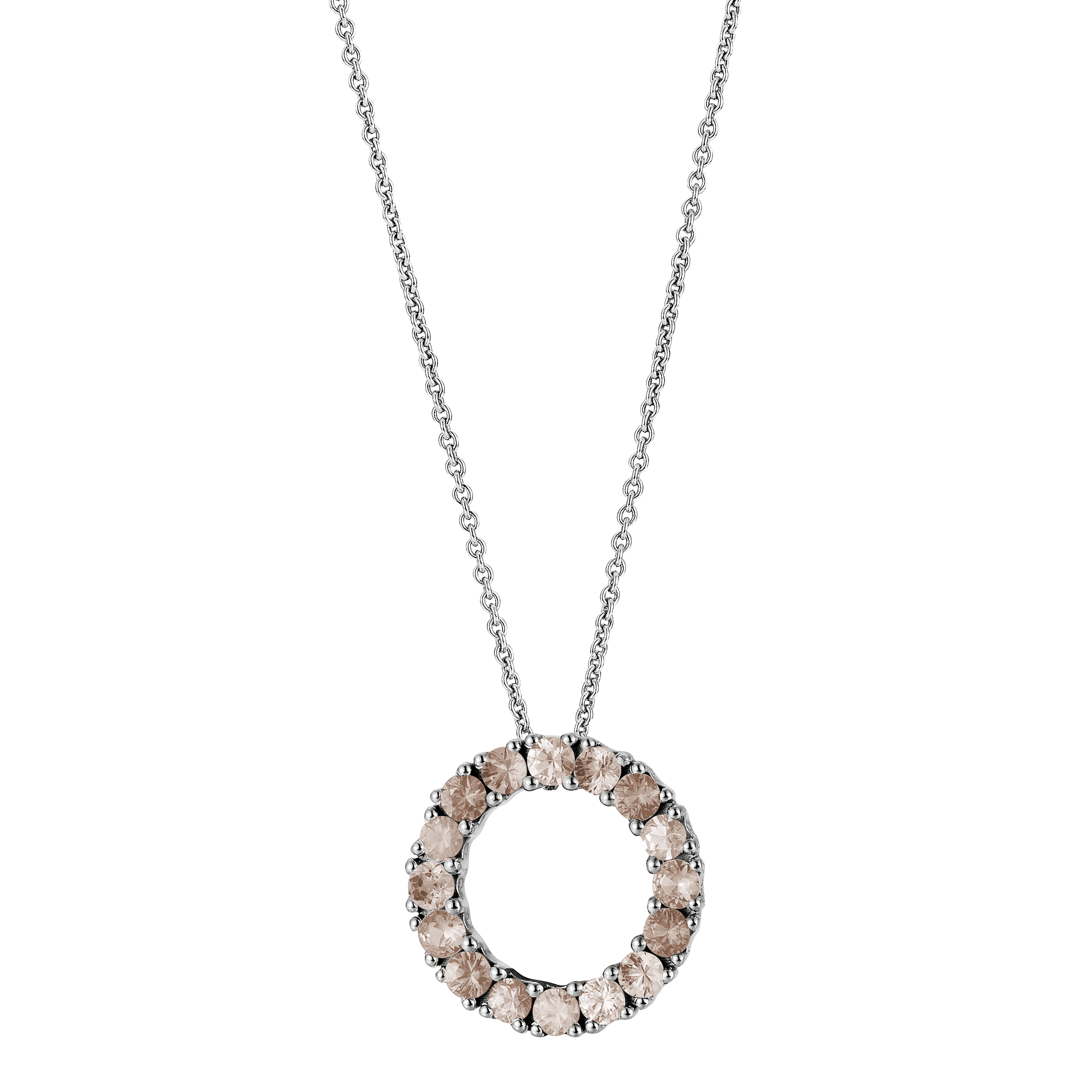 FLEX Hoop Pendant Necklace | White Gold & Champagne Diamonds