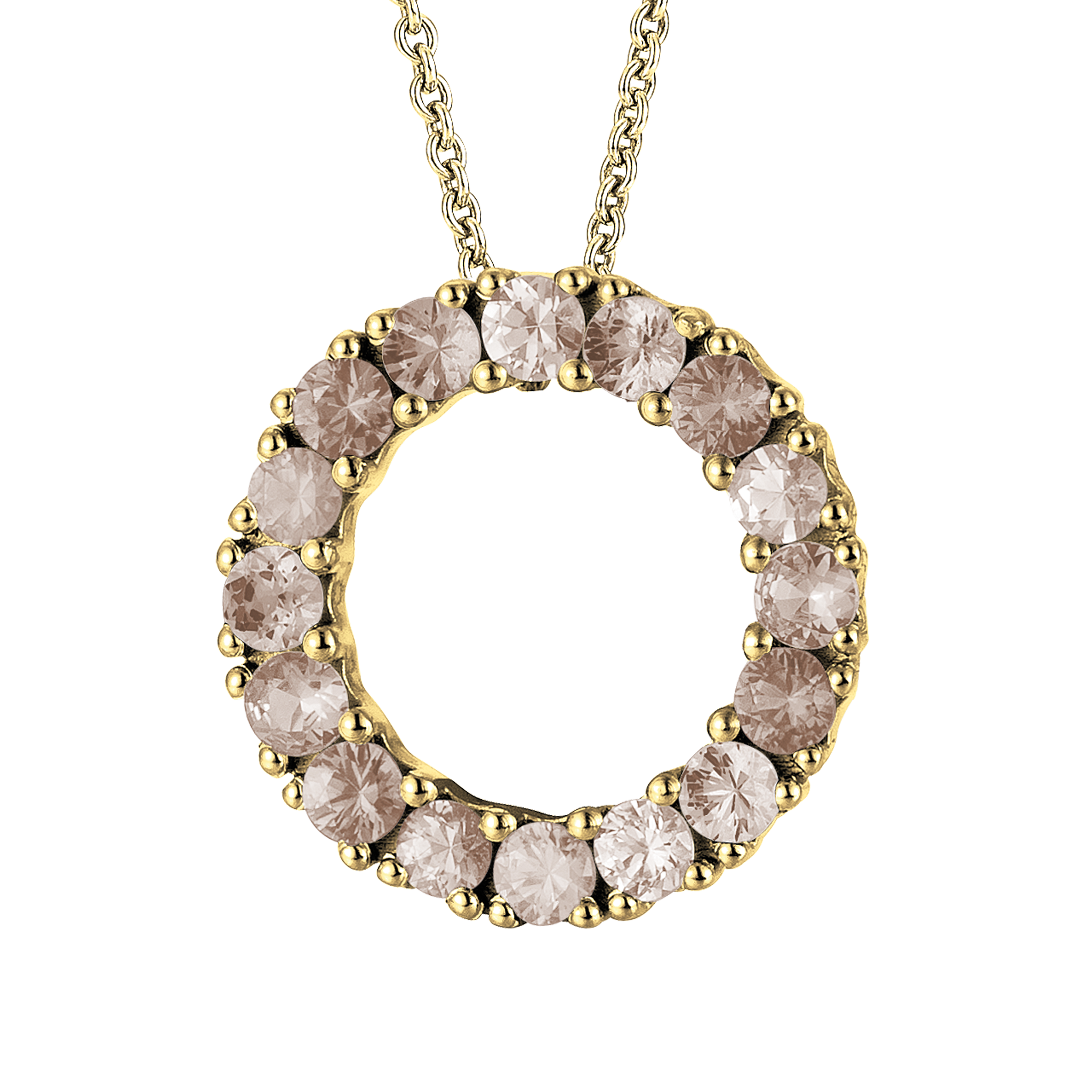 FLEX Hoop Pendant Necklace | Yellow Gold & Champagne Diamonds