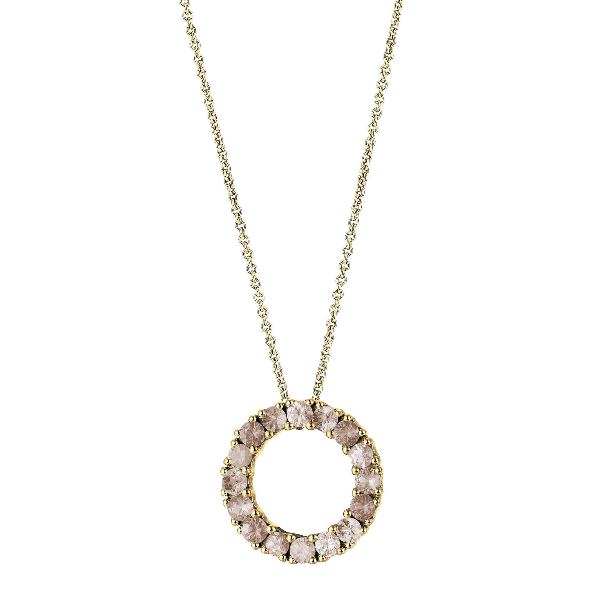 FLEX Hoop Pendant Necklace | Yellow Gold & Champagne Diamonds