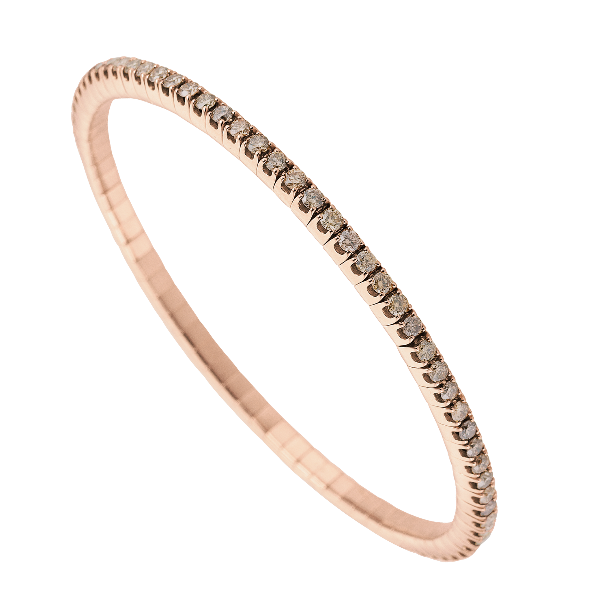 FLEX Tennis Bracelet - Rose Gold & Round Champaign Diamonds