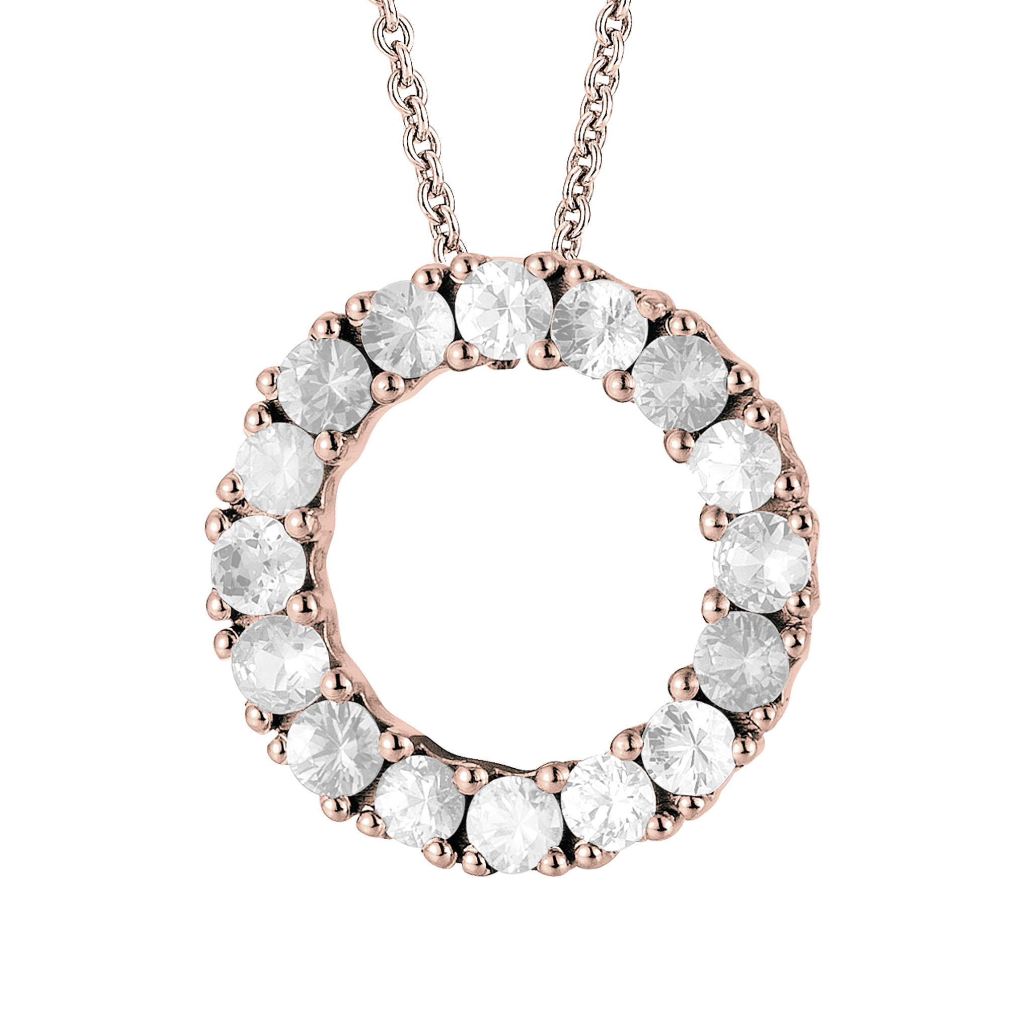 FLEX Hoop Pendant Necklace | Rose Gold & Diamonds