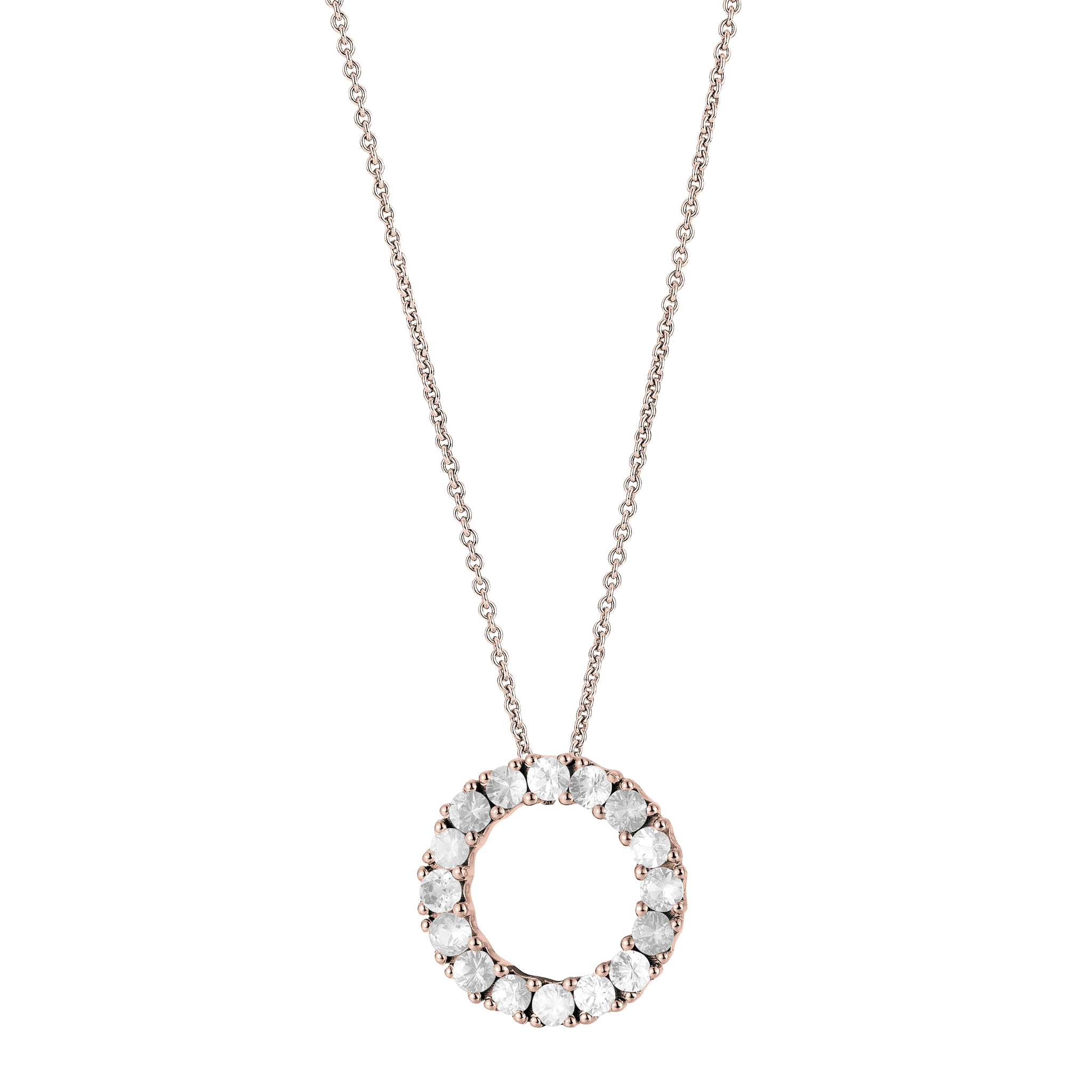 FLEX Hoop Pendant Necklace | Rose Gold & Diamonds