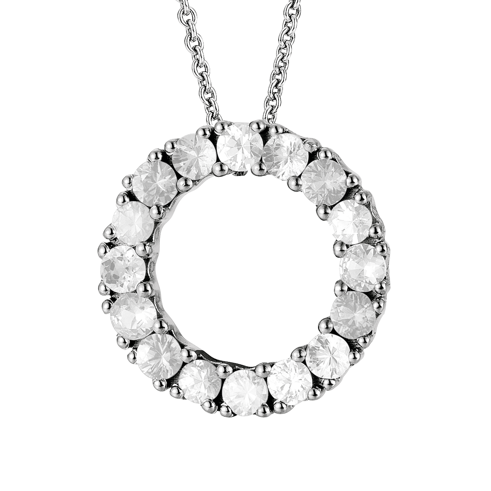 FLEX Hoop Pendant Necklace | White Gold & Diamonds