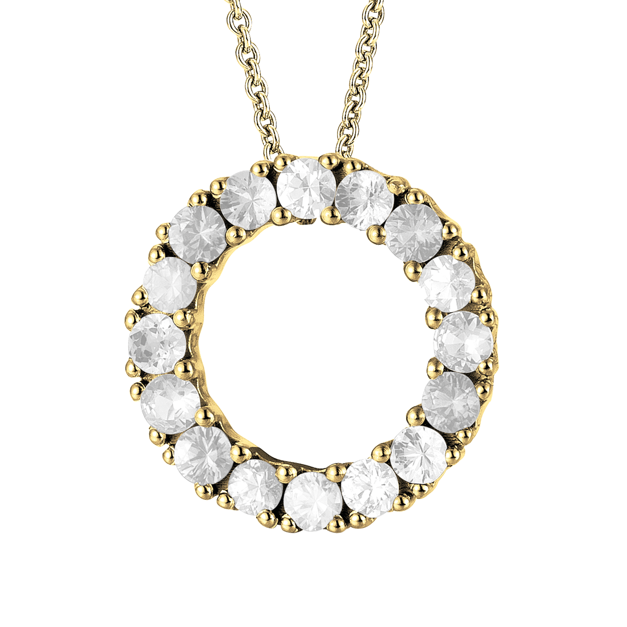 FLEX Hoop Pendant Necklace | Yellow Gold & Diamonds