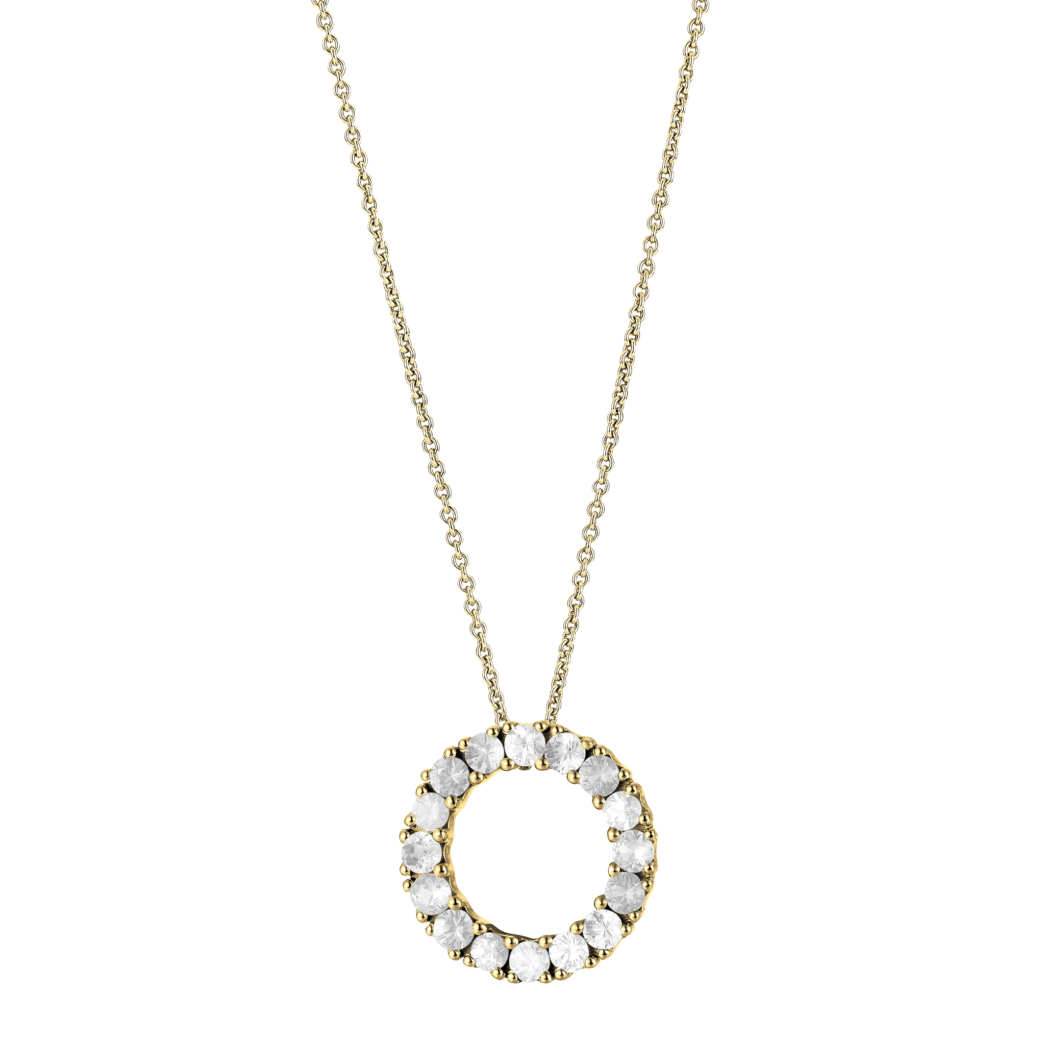 FLEX Hoop Pendant Necklace | Yellow Gold & Diamonds