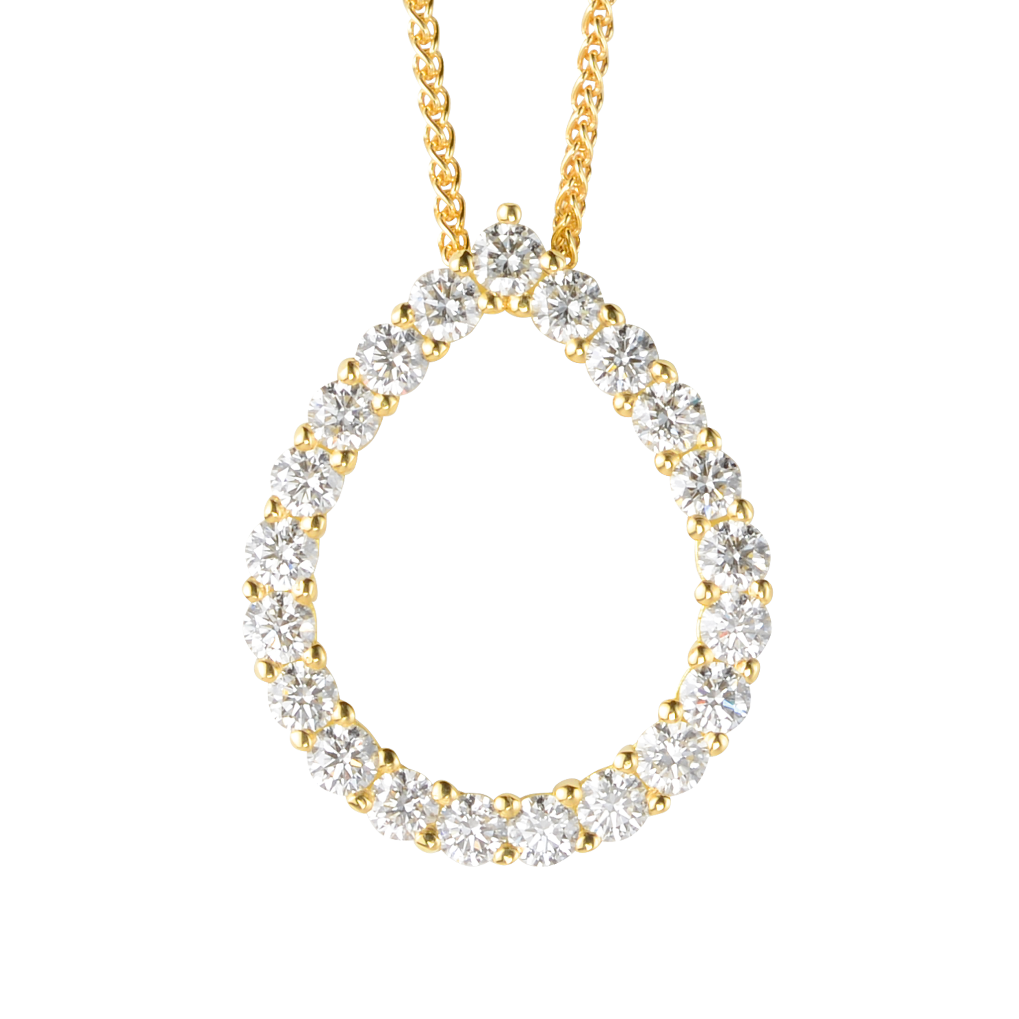FLEX Tear Pendant Necklace | Yellow Gold & Diamonds