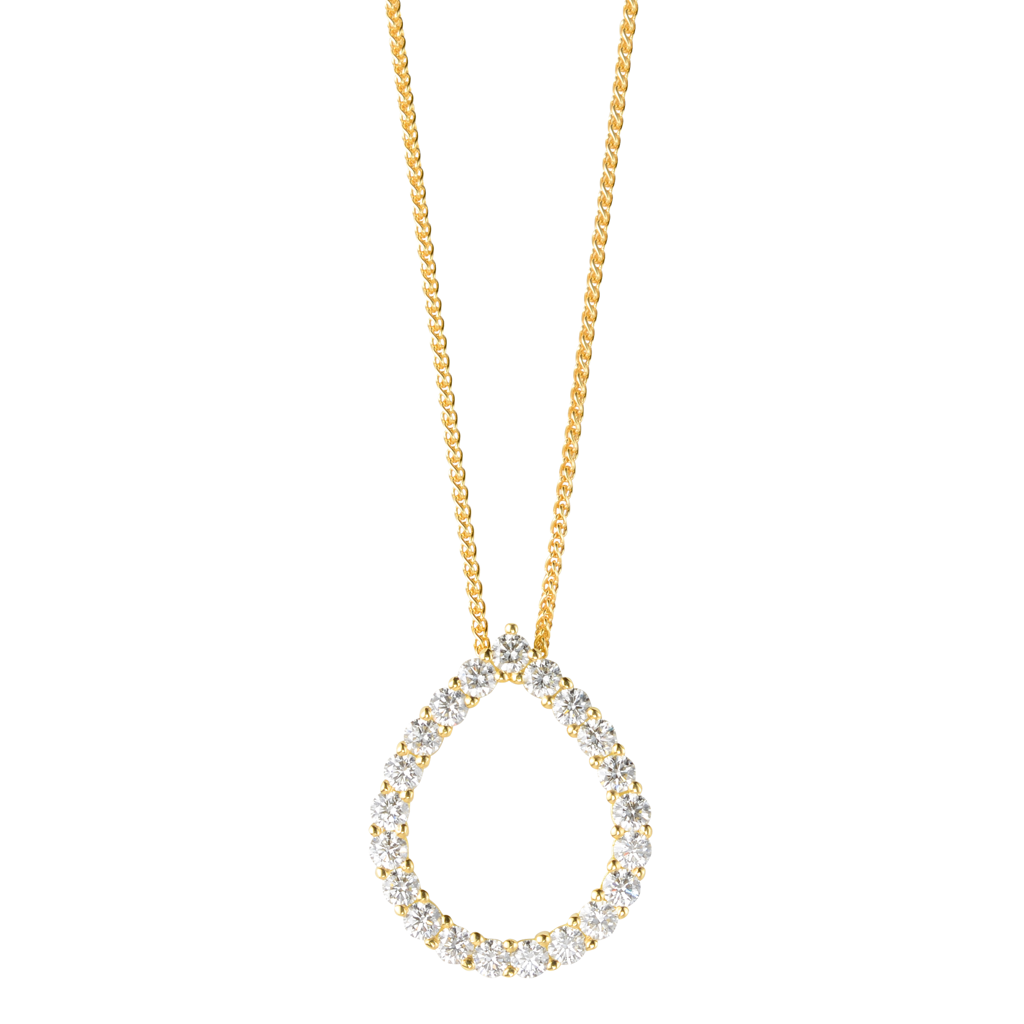 FLEX Tear Pendant Necklace | Yellow Gold & Diamonds