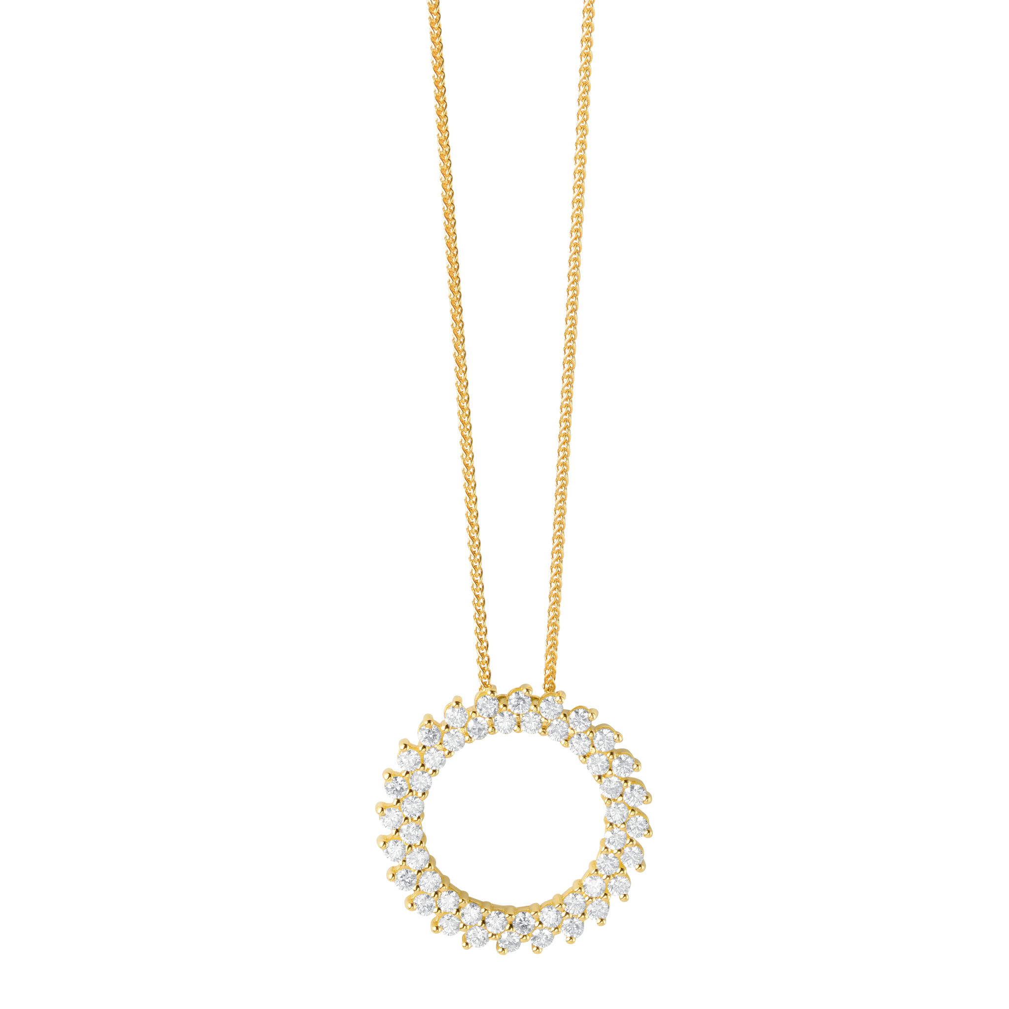 FLEX Wreath Pendant Necklace | Yellow Gold & Diamonds
