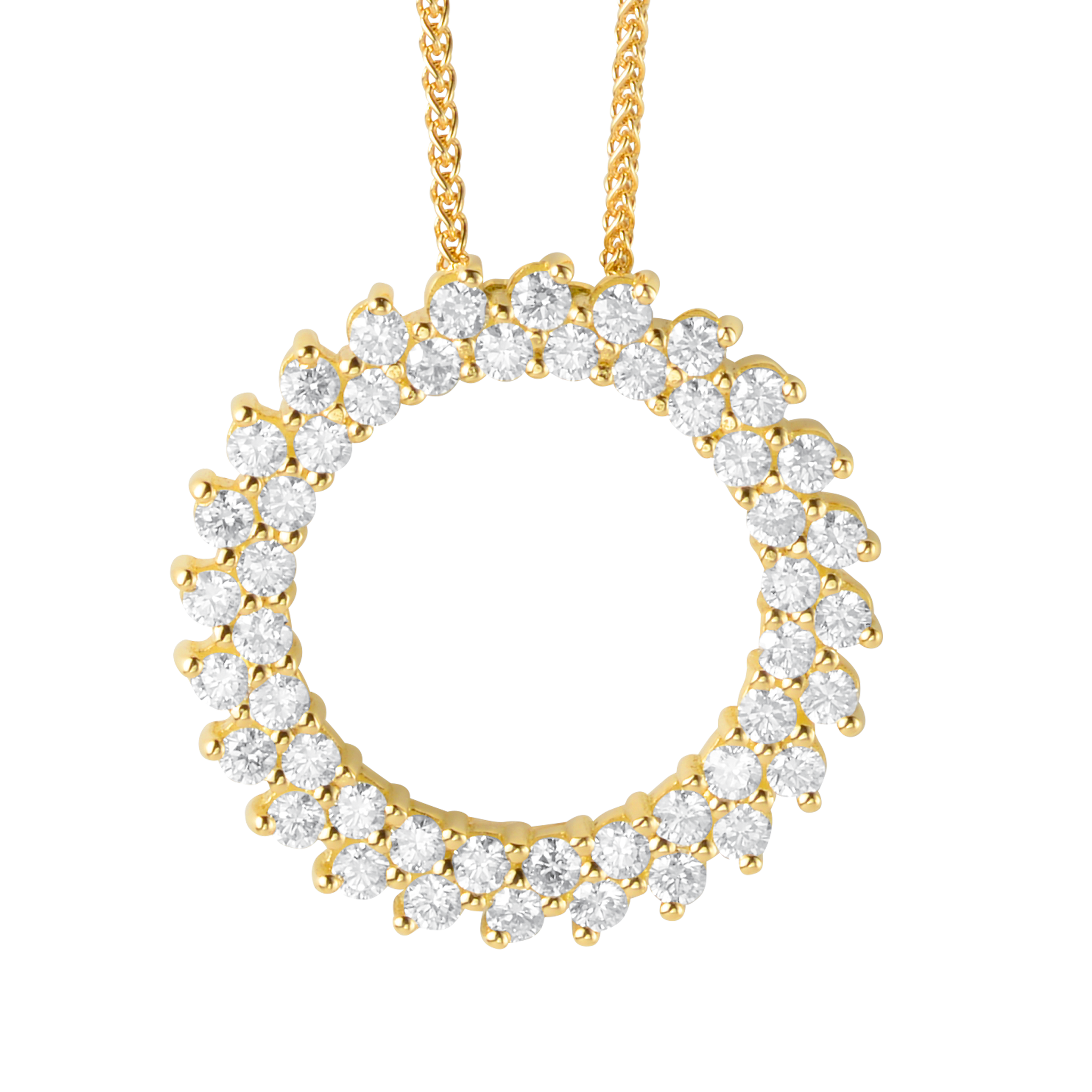 FLEX Wreath Pendant Necklace | Yellow Gold & Diamonds