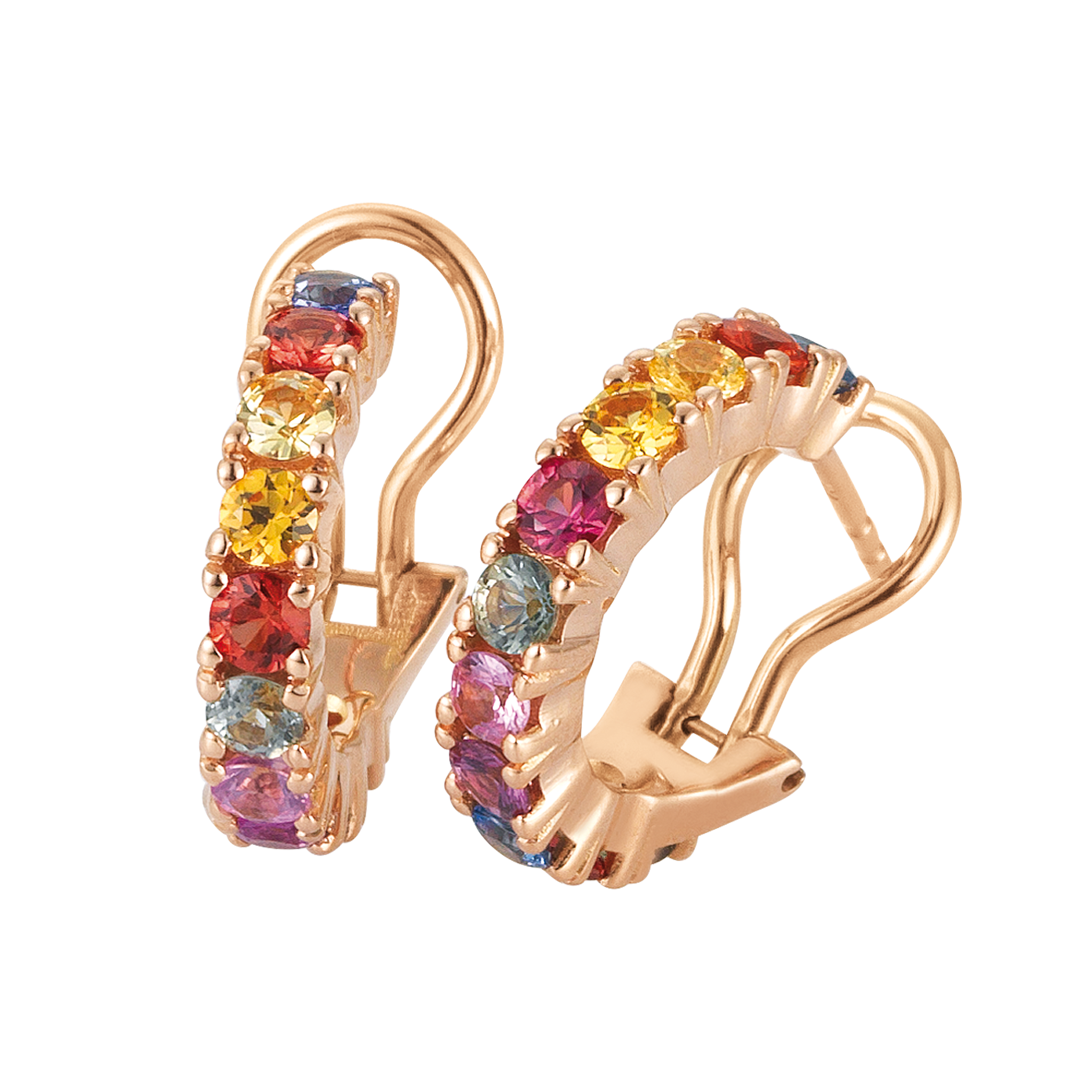 FLEX Multi Colour Earrings | Rose Gold & Sapphires