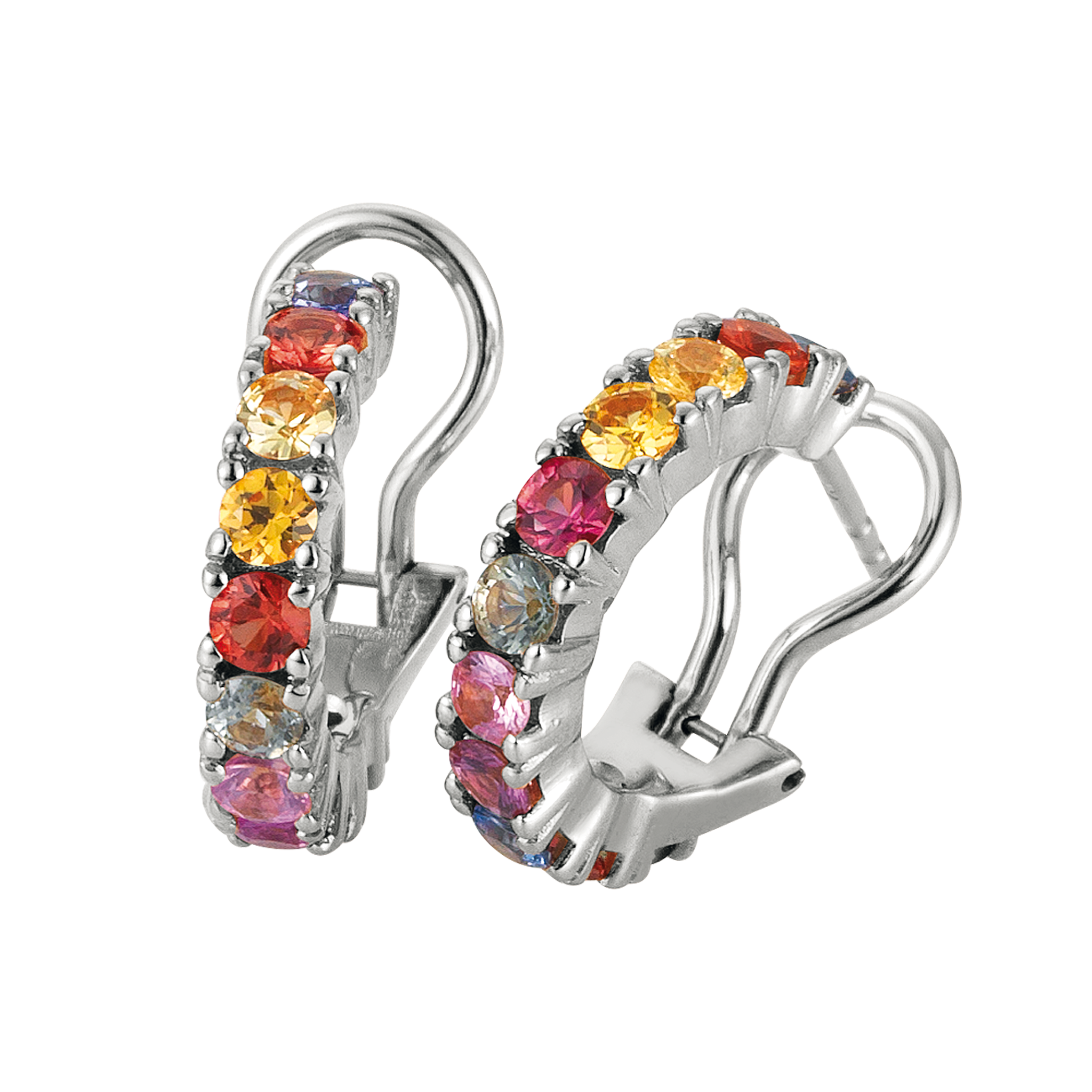 FLEX Multi Colour Earrings | White Gold & Sapphires
