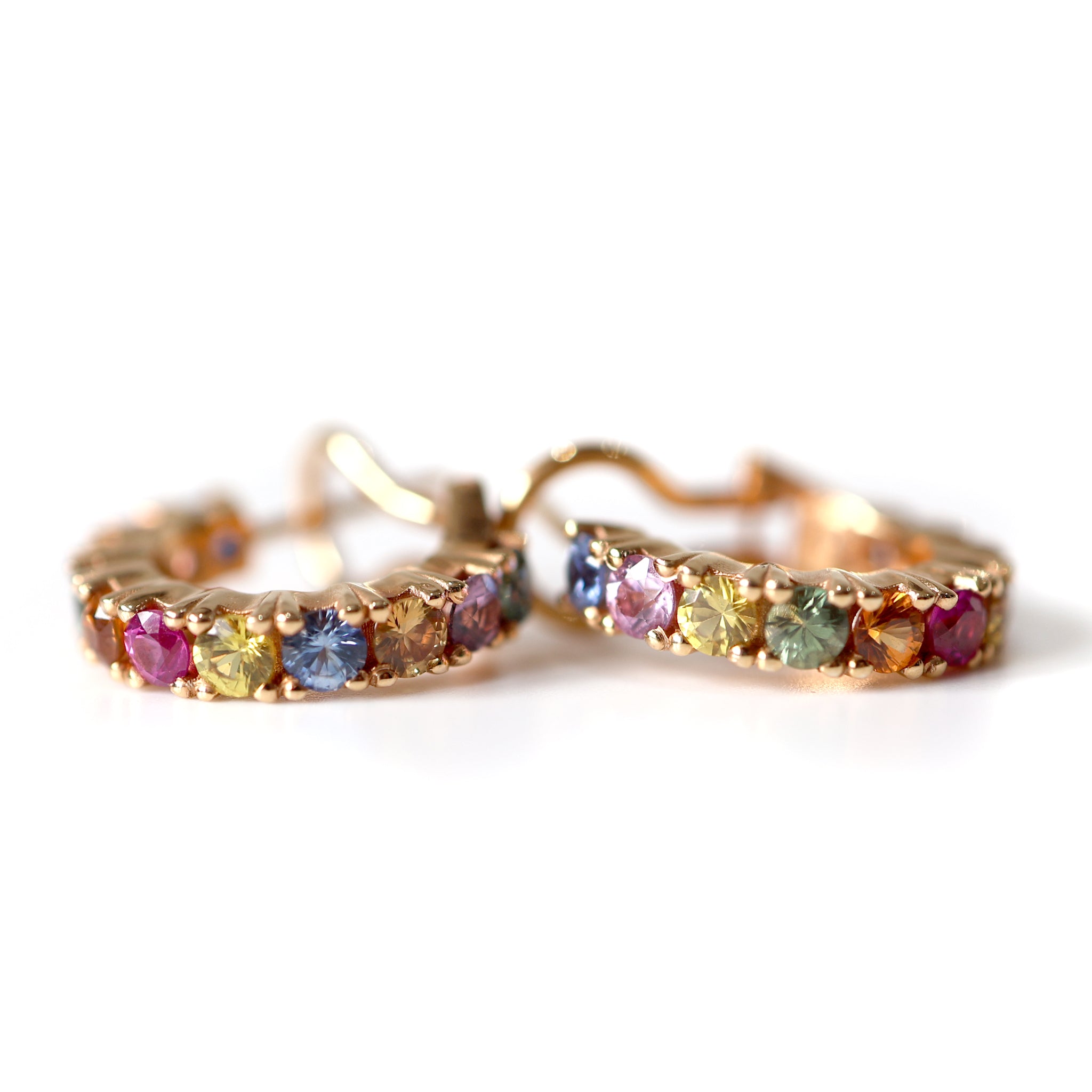 FLEX Multi Colour Earrings | Rose Gold & Sapphires