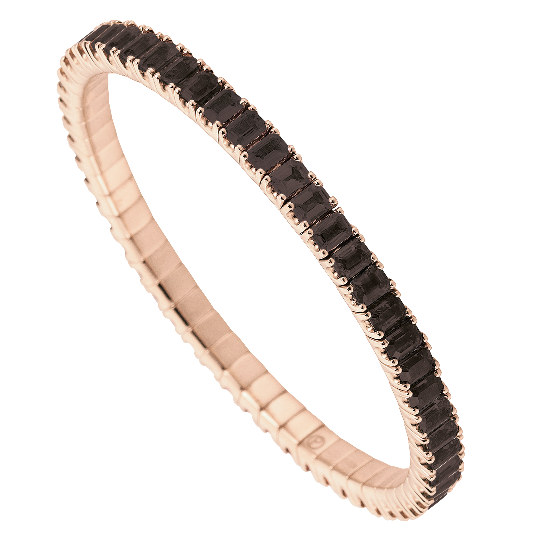 FLEX Tennis Bracelet | Rose Gold & Emerald Cut Onyx