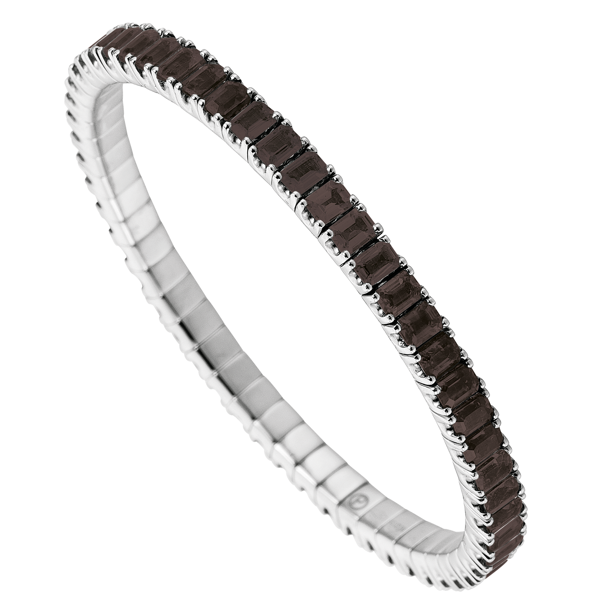 FLEX Tennis Bracelet | White Gold & Emerald Cut Onyx
