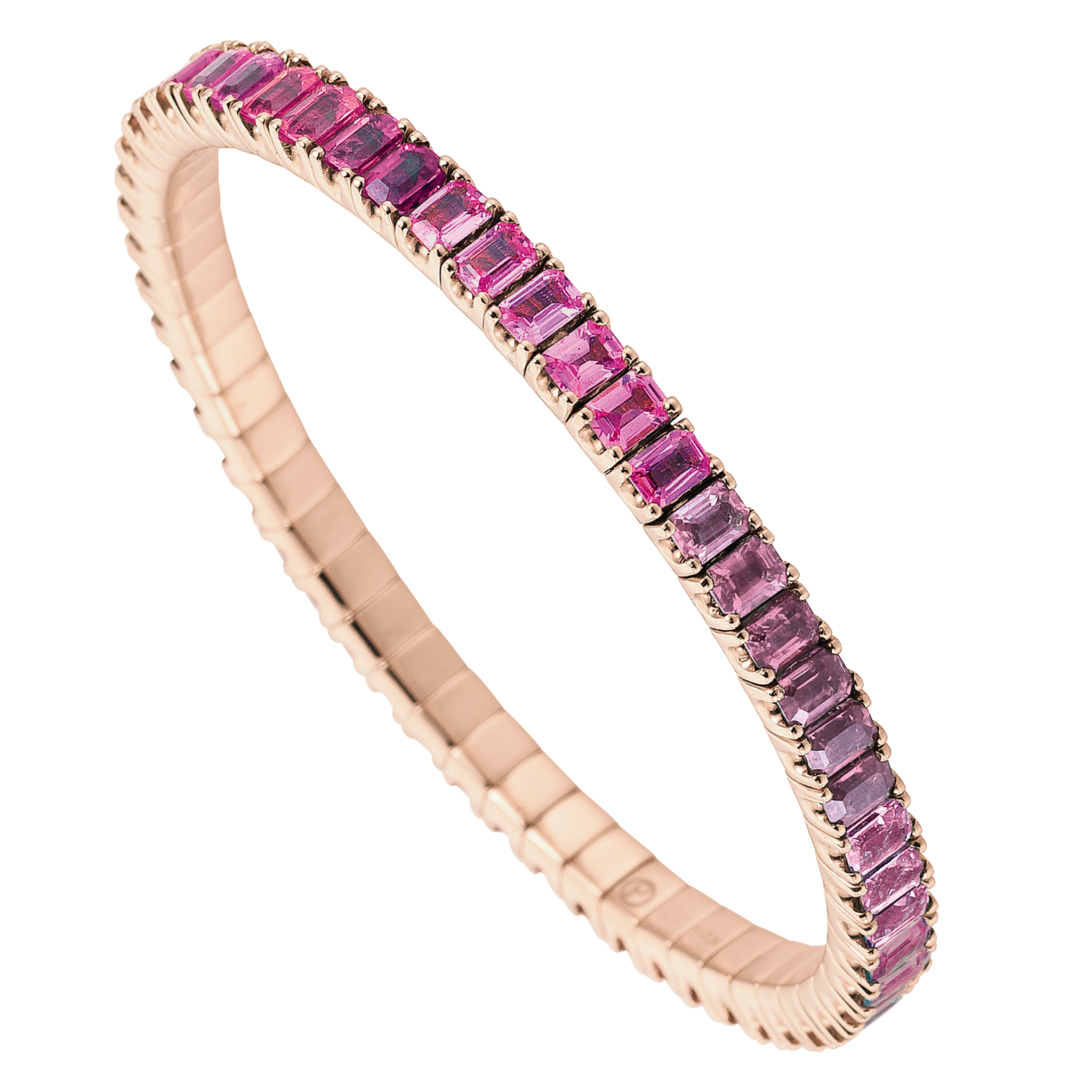 FLEX Tennis Bracelet | Rose Gold & Emerald Cut Tourmalines