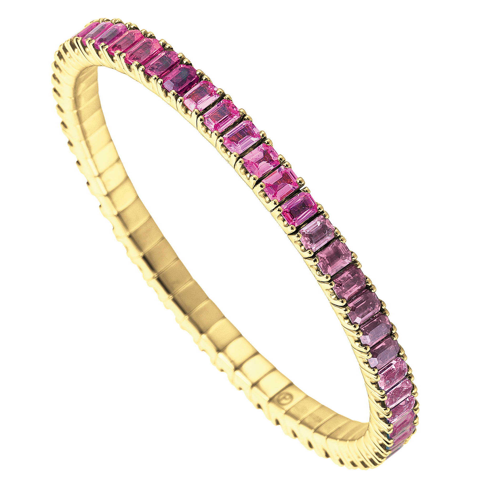 FLEX Tennis Bracelet | Yellow Gold & Emerald Cut Tourmalines