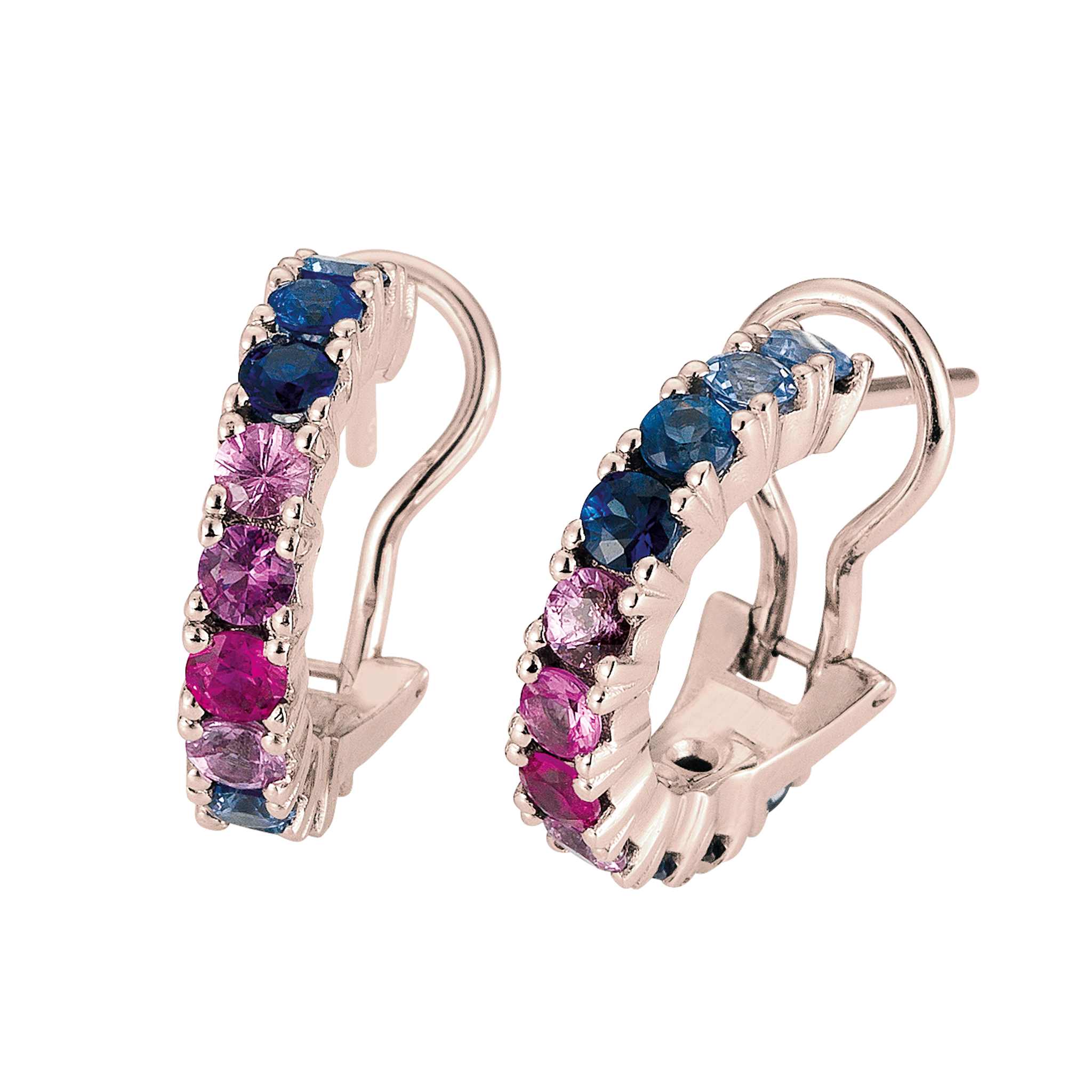 FLEX Ombre Earrings | Rose Gold & Sapphires