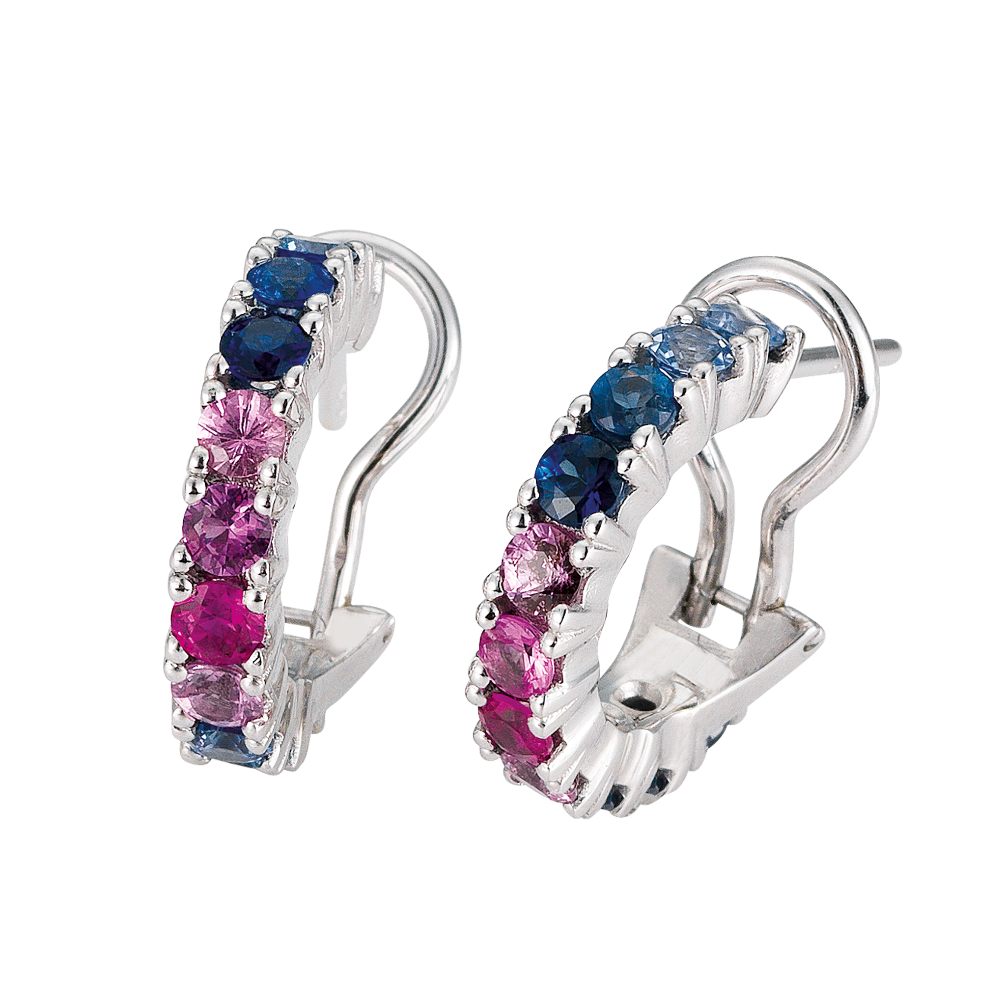 FLEX Ombre Earrings | White Gold & Sapphires