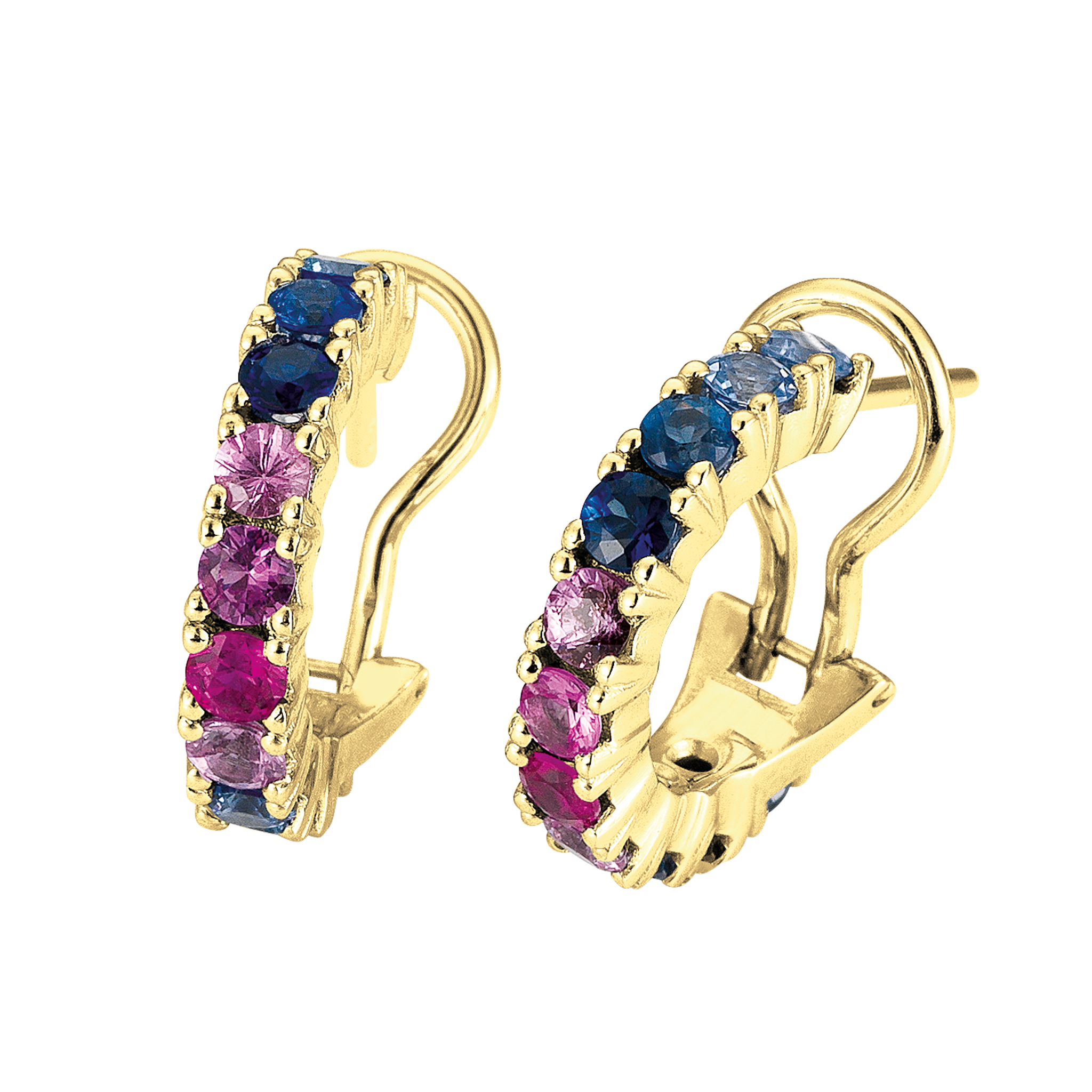 FLEX Ombre Earrings | Yellow Gold & Sapphires