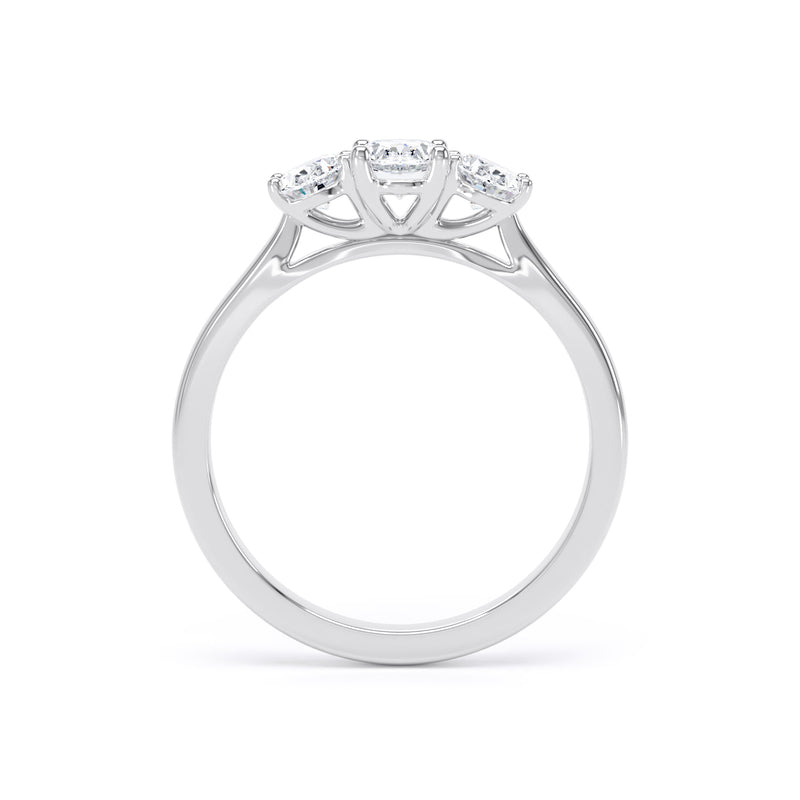 Oval White Gold Trilogy Ring | M3O01 LGO