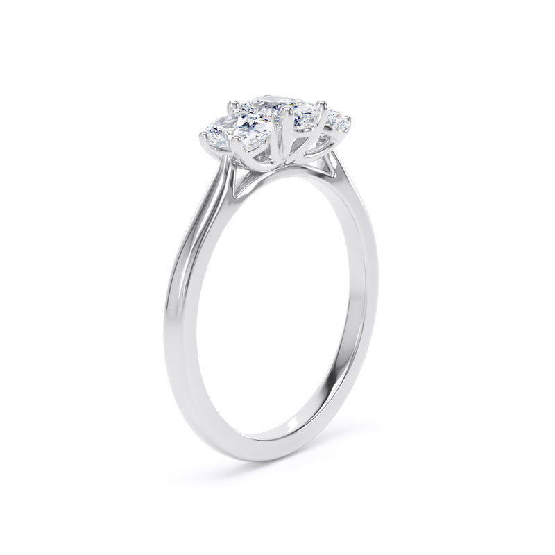 Oval White Gold Trilogy Ring | M3O01 LGO