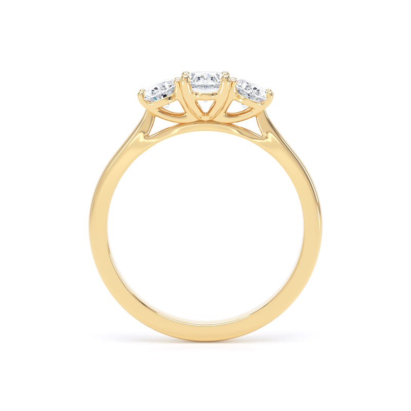 Oval Yellow Gold Trilogy Ring | M3O01 LGO