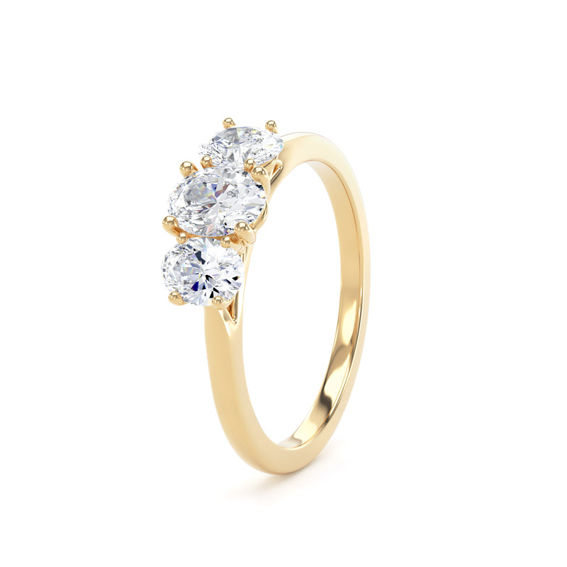 Oval Yellow Gold Trilogy Ring | M3O01 LGO