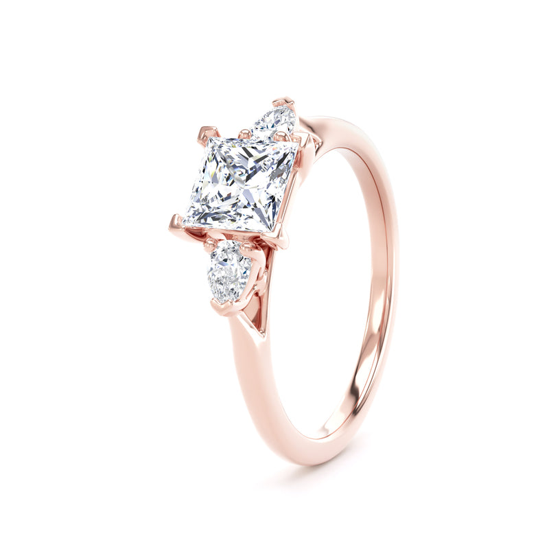 Princess & Pear Rose Gold Trilogy Ring | M3P01 LGP