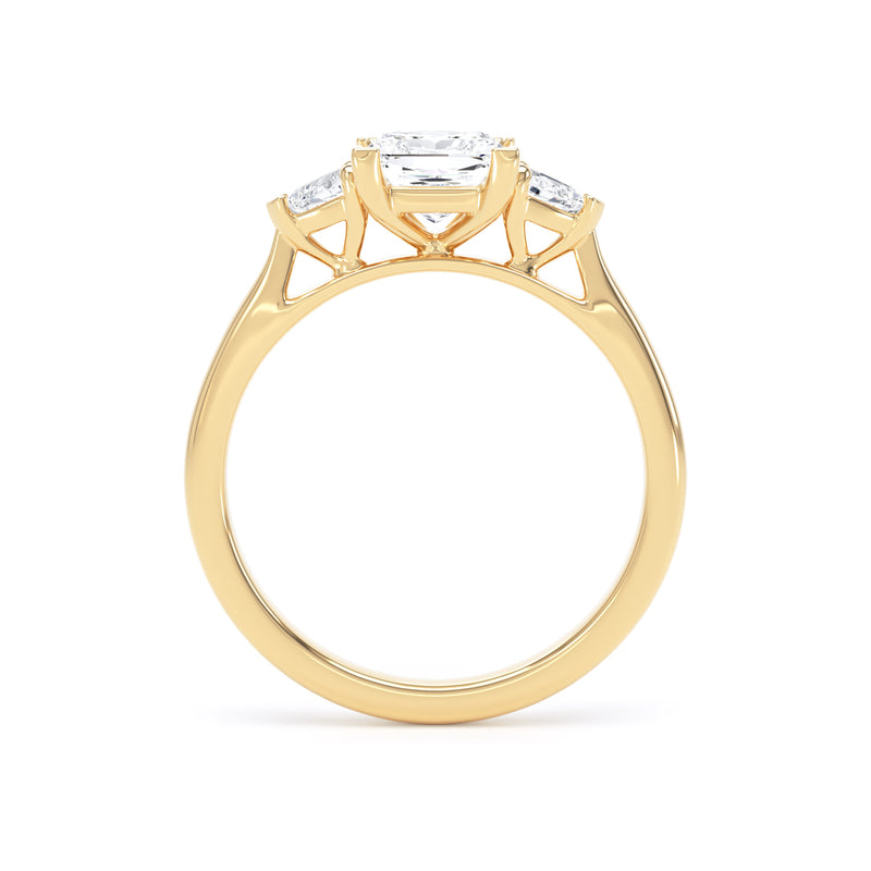 Princess & Pear Yellow Gold Trilogy Ring | M3P01 LGP