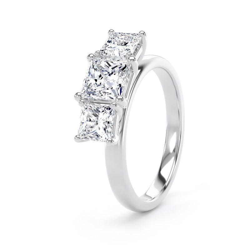Princess Diamond Platinum Ring, Floating Head Trilogy | SMP M3P02