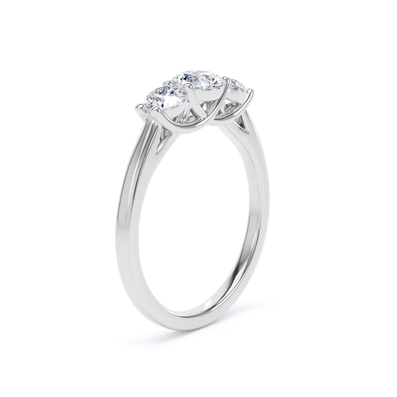 Round White Gold Primary Trilogy Ring | M3R01 LGR