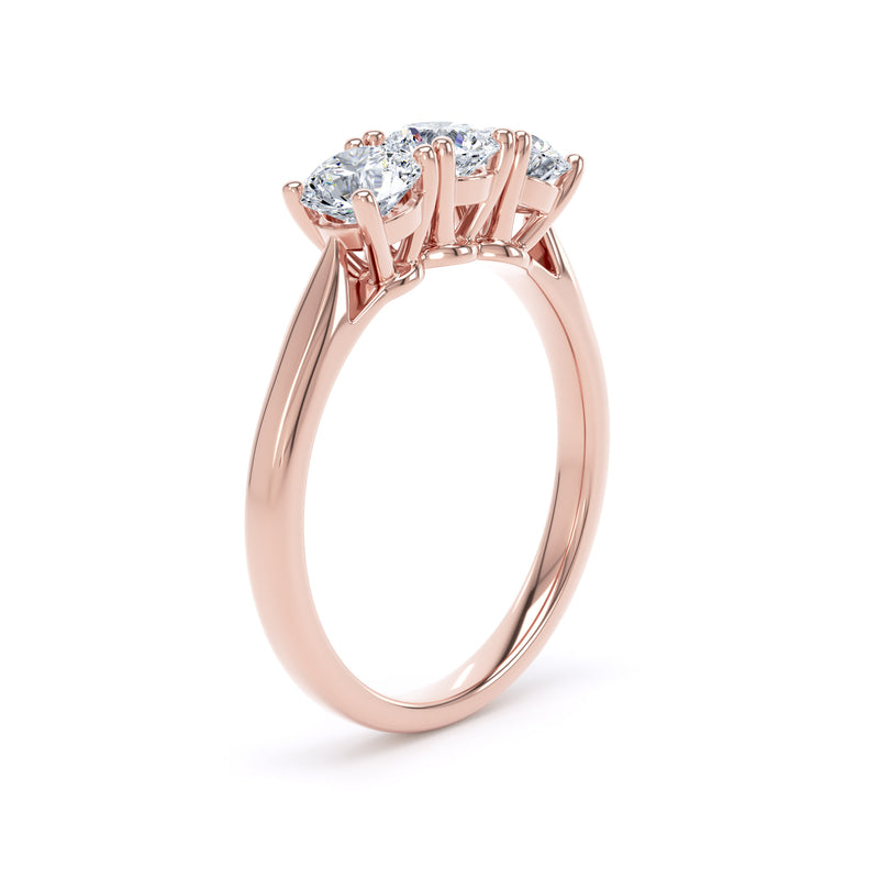 Round Rose Gold Trio Trilogy Ring | M3R02
