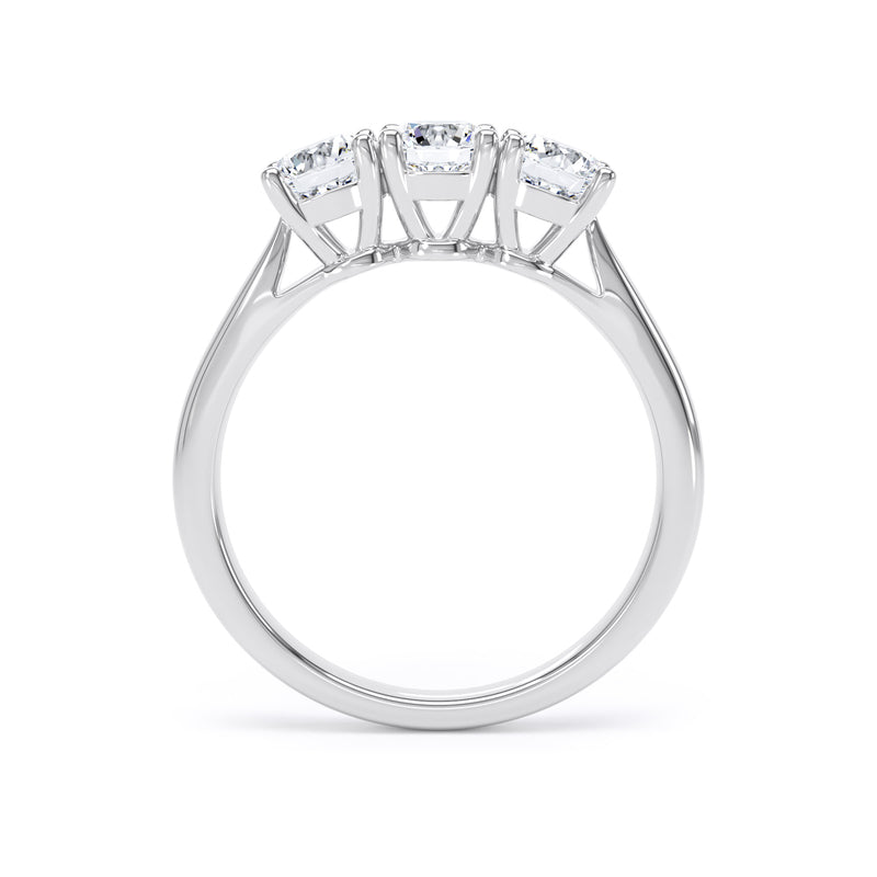 Round Platinum Trio Trilogy Ring | M3R02