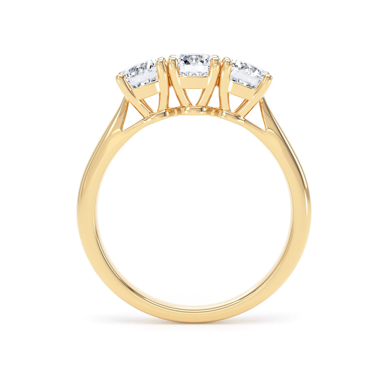 Round Yellow Gold Trio Trilogy Ring | M3R02