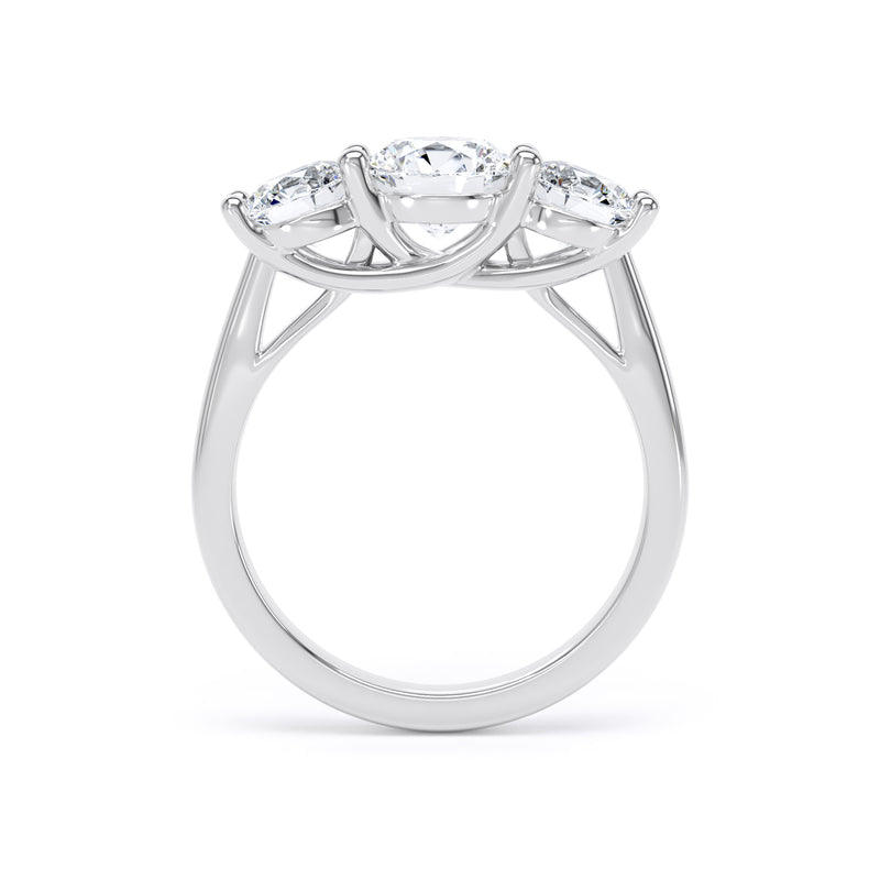Round Diamond Platinum Ring, Crossover Gallery Trilogy | LGR M3R05