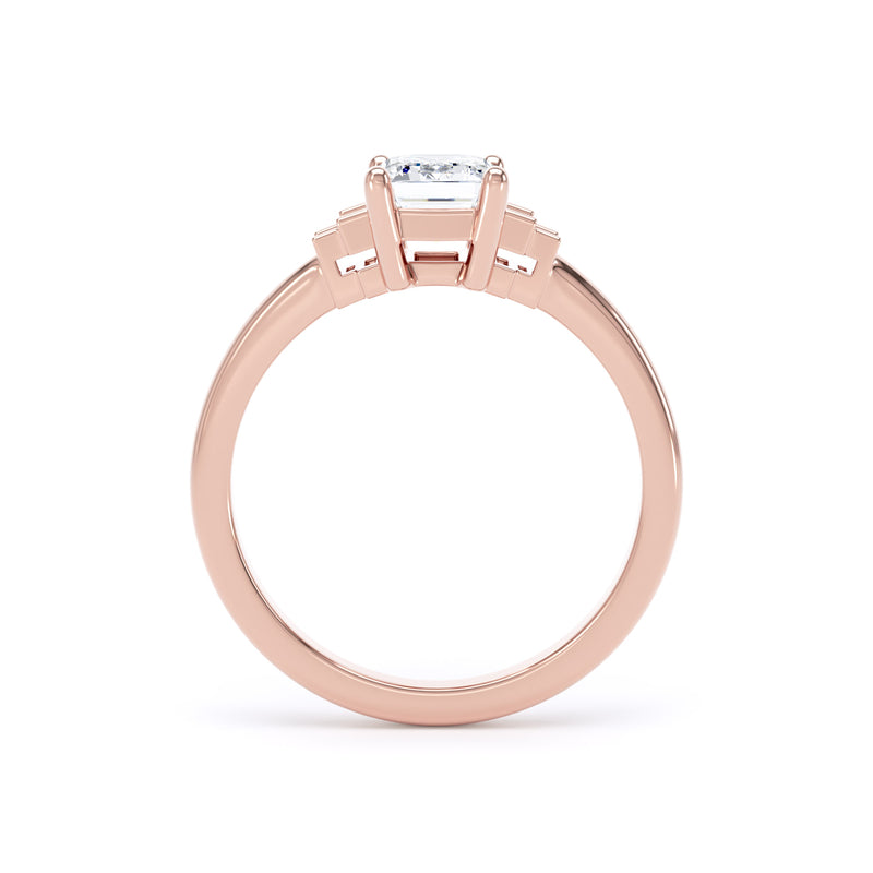 Emerald Rose Gold 5 Stone Ring | M5E01