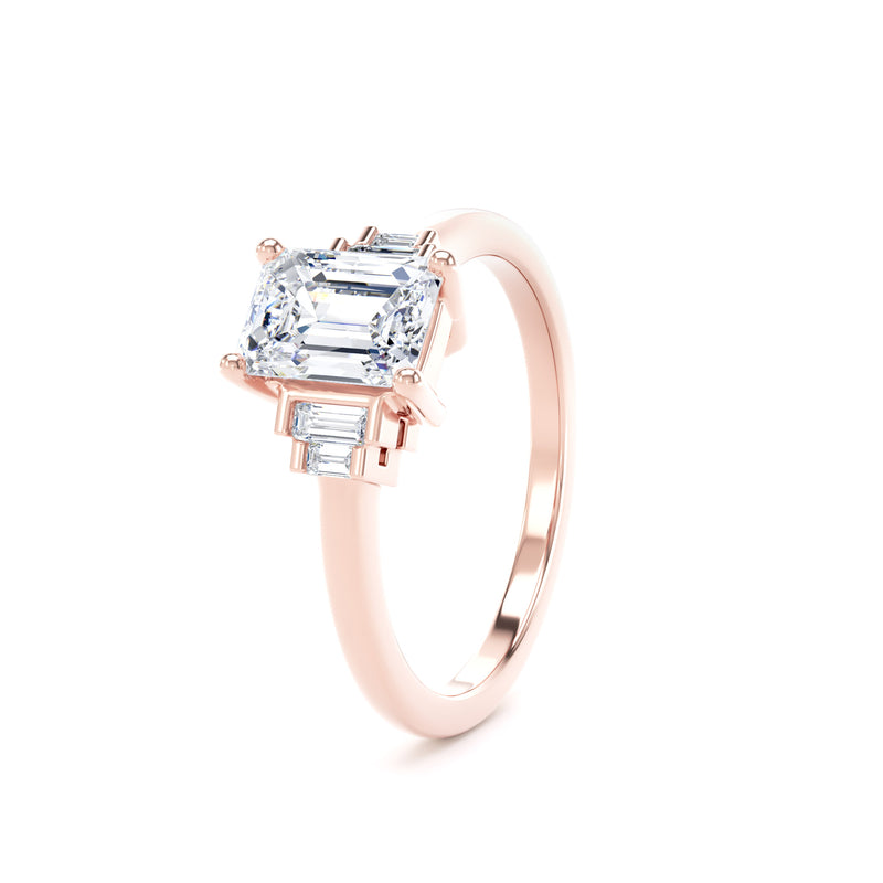 Emerald Rose Gold 5 Stone Ring | M5E01