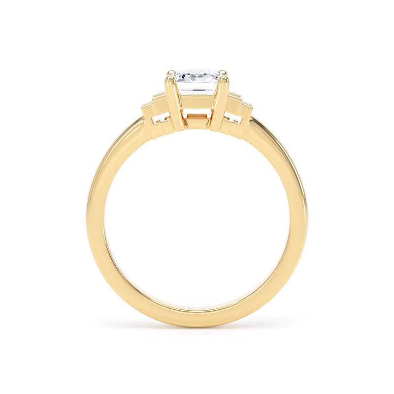 Emerald Yellow Gold 5 Stone Ring | M5E01