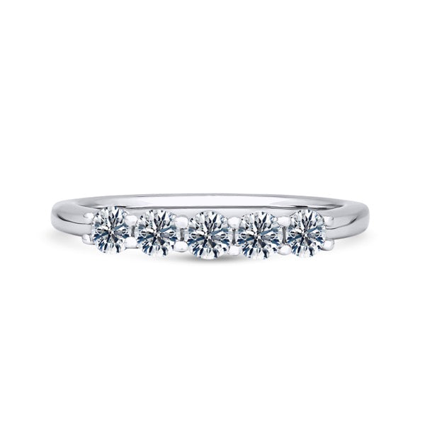 Round Platinum 5 Stone Ring | M5R01