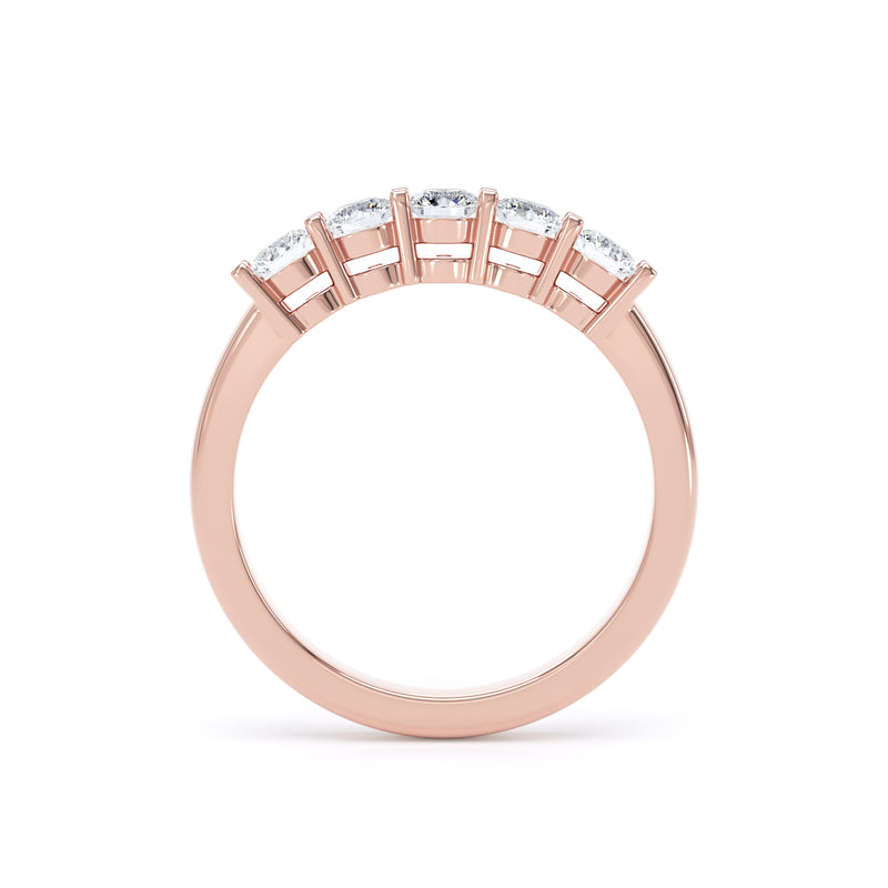 Round Rose Gold 5 Stone Ring | M5R01