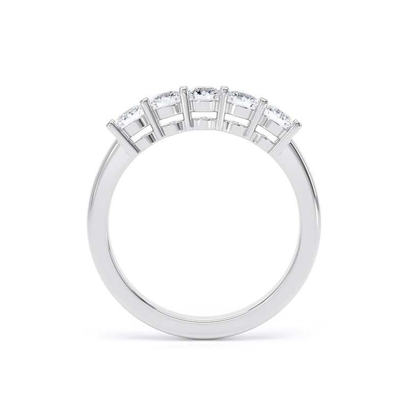 Round White Gold 5 Stone Ring | M5R01