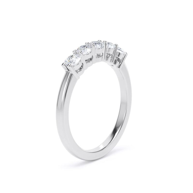Round Platinum 5 Stone Ring | M5R01