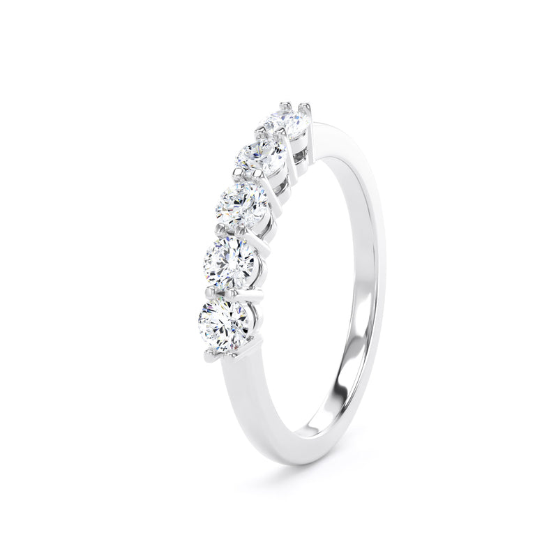 Round White Gold 5 Stone Ring | M5R01