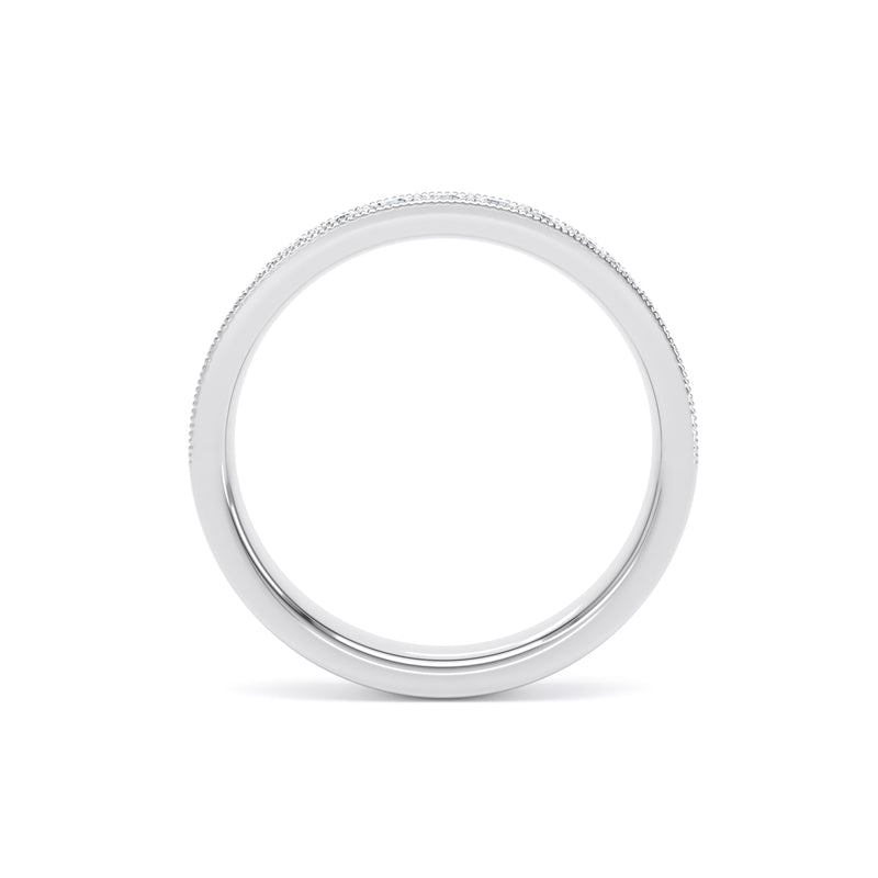 Round Diamond Platinum Ring, Millgrain Channel Eternity Ring | ET1218